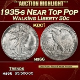 1935-s Walking Liberty Half Dollar Near Top Pop 50c ms66 SEGS