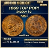1869 Indian Cent TOP POP! 1c ms66 rb SEGS