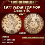1911 Liberty Nickel Near Top Pop 5c ms66+ SEGS