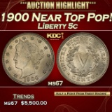 1900 Liberty Nickel Near Top Pop! 5c ms67 SEGS
