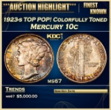 1923-s Mercury Dime TOP POP! Colorfully Toned 10c ms67 SEGS