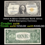 1935A $1 Silver Certificate North Africa WWII Emergency Currency Grades Choice AU/BU Slider