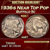 1936-s Buffalo Nickel Near Top Pop 5c ms67 SEGS
