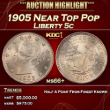 1905 Liberty Nickel Near Top Pop 5c ms66+ SEGS