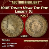 1905 Liberty Nickel Toned Near Top Pop 5c ms66+ SEGS