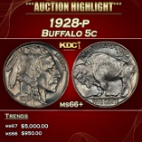 1928-p Buffalo Nickel 5c ms66+ SEGS