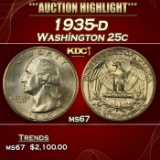 1935-d Washington Quarter 25c ms67 SEGS