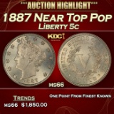 1887 Liberty Nickel Near Top Pop 5c ms66 SEGS