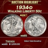 1934-d Walking Liberty Half Dollar 50c ms65 SEGS