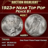 1923-p Peace Dollar Near Top Pop $1 ms66+ SEGS