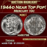 1944-d Mercury Dime Near Top Pop! 10c ms68 FSB SEGS