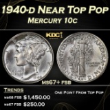 1940-d Mercury Dime Near Top Pop 10c ms67+ fsb SEGS