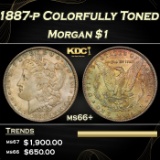 1887-p Morgan Dollar Colorfully Toned $1 ms66+ SEGS