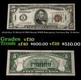 1934A $5 FRN Hawaii WWII Emergency Currency Key To Series Key To Series Grades vf++