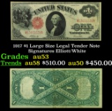1917 $1 Large Size Legal Tender Note Grades Select AU Signatures Elliott/White