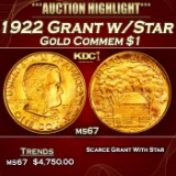 1922 Grant w/Star Gold Commem Dollar 1 ms67 SEGS