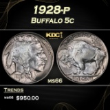 1928-p Buffalo Nickel 5c Grades ms66