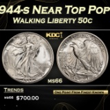 1944-s Walking Liberty Half Dollar Near Top Pop 50c Grades GEM+ Unc