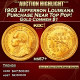 1903 Jefferson Louisiana Purchase Gold Commem Dollar Near Top Pop! 1 ms67+ SEGS