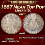 1887 Liberty Nickel Near Top Pop 5c ms66 SEGS
