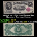 1880 $2 Large Size Legal Tender Note Grades Select AU Signatures Rosecrans/Nebeker