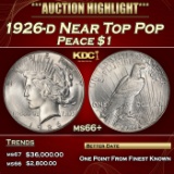 1926-d Peace Dollar Near Top Pop $1 ms66+ SEGS