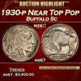 1930-p Buffalo Nickel Near Top Pop 5c ms67 SEGS