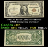 1935A $1 Silver Certificate Hawaii WWII Emergency Currency Grades vf+