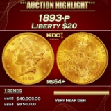 1893-p Gold Liberty Double Eagle $20 ms64+ SEGS