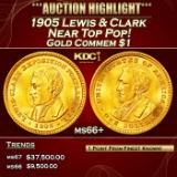 1905 Lewis & Clark Gold Commem Dollar Near Top Pop! 1 ms66+ SEGS