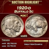 1920-d Buffalo Nickel 5c ms65 SEGS