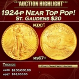 1924-p Gold St. Gaudens Double Eagle Near Top Pop! $20 ms67+ SEGS