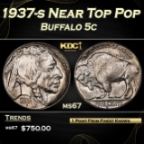 1937-s Buffalo Nickel Near Top Pop 5c ms67 SEGS