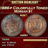 1886-p Morgan Dollar Colorfully Toned $1 ms66+ SEGS