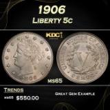 1906 Liberty Nickel 5c Grades ms65