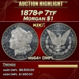 1878-p 7tf Morgan Dollar $1 ms64+ DMPL SEGS