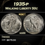 1935-p Walking Liberty Half Dollar 50c Grades GEM+ Unc