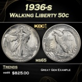 1936-s Walking Liberty Half Dollar 50c Grades GEM Unc