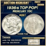 1936-s Mercury Dime TOP POP! 10c ms68 fsb SEGS