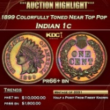 1899 Proof Indian Cent Colorfully Toned Near Top Pop 1c pr66+ bn SEGS