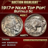 1917-p Buffalo Nickel Near Top Pop! 5c ms67+ SEGS