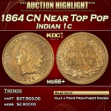 1864 CN Indian Cent Near Top Pop 1c ms66+ SEGS