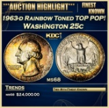 1963-d Washington Quarter Rainbow Toned TOP POP! 25c ms68 SEGS