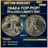 1942-s Walking Liberty Half Dollar TOP POP! 50c ms67+ SEGS