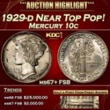 1929-d Mercury Dime Near Top Pop! 10c ms67+ FSB SEGS