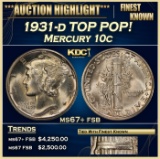 1931-d Mercury Dime TOP POP! 10c ms67+ fsb SEGS