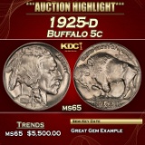 1925-d Buffalo Nickel 5c ms65 SEGS