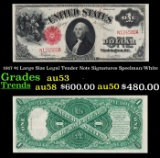 1917 $1 Large Size Legal Tender Note Grades Select AU Signatures Speelman/White