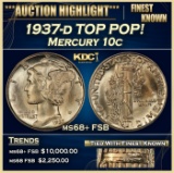 1937-d Mercury Dime TOP POP! 10c ms68+ FSB SEGS