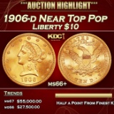 1906-d Gold Liberty Eagle Near Top Pop $10 ms66+ SEGS